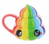 Se7en20 Glitter Galaxy Rainbow Poop Emoji 20oz  Ceramic Coffee Mug w/ Lid