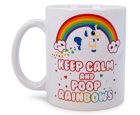 Seven20 UGT-OG14069-C Glitter Galaxy Keep Calm and Poop Rainbows 11 Ounce Ceramic Mug