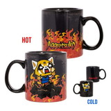 Seven20 UGT-SO12931-C Aggretsuko Heat Reveal Fire & Skulls 20oz Ceramic Coffee Mug