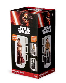 Se7en20 Star Wars 11oz Ceramic Stacking Mugs - Princess Leia, Han Solo In Carbonite and Lando