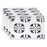 Se7en20 Star Wars Black X-Wing Fighter White Outdoor Dining Placemats - Set Of 4