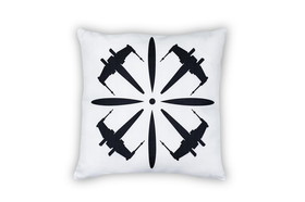Se7en20 Star Wars Black X-Wing Fighter 18 x 18 Inch White Square Outdoor Pillow