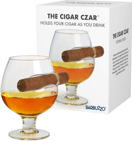 UT Brands UTB-UTU-3-BR-0168-C Cigar Czar 11oz Cognac Glass | Brandy Snifter w/ Cigar Rest