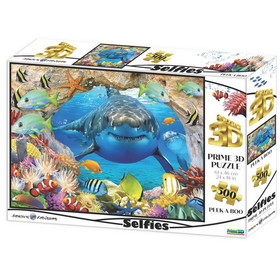 Zoofy International ZFY-10156-C Shark In The Deep Blue Sea 500 Piece Prime 3D Jigsaw Puzzle For Kids And Adults