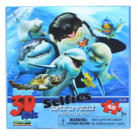 Zoofy International ZFY-13541-C Ocean Selfie 48 Piece Super 3D Kids Jigsaw Puzzle