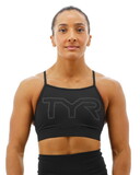 TYR Base Kinetic Women's High Neck Big Logo Sports Bra - Solid