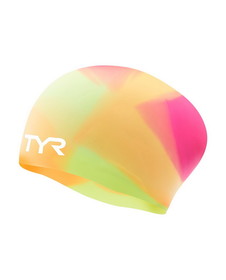 TYR LCSLJRTD Tie Dye Long Hair Silicone Youth Swim Cap