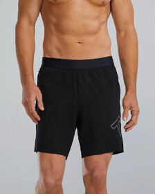TYR Hydrosphere Men's Lined 7&Quot Unbroken Big Logo Shorts - Solid