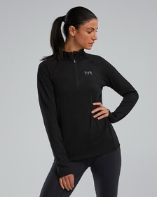 TYR Women's Sls Long Sleeve1?4 Zip- Solid