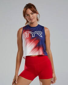 TYR Climadry Women's Cropped Tech Tank - Usa