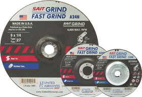 SAIT 20002 A24N, 1/4" Grinding Wheels, 1/4" Grinding Wheels-Type 27, A24N