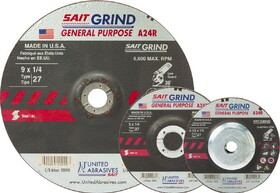 SAIT 20013 A24R, 1/4" Grinding Wheels, 1/4" Grinding Wheels-Type 27, A24R