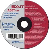 SAIT 23053 Thin High Speed Cut-off Metal, tm 3 x .035 x 1/4 a60t
