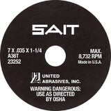 SAIT 23210 A36T, Miscellaneous Cutting Wheels, Tool Room Wheels, A36T