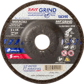 SAIT 24210 XA24Q, 1/4" Grinding Wheels, 1/4" Grinding Wheels-Type 27, XA24Q