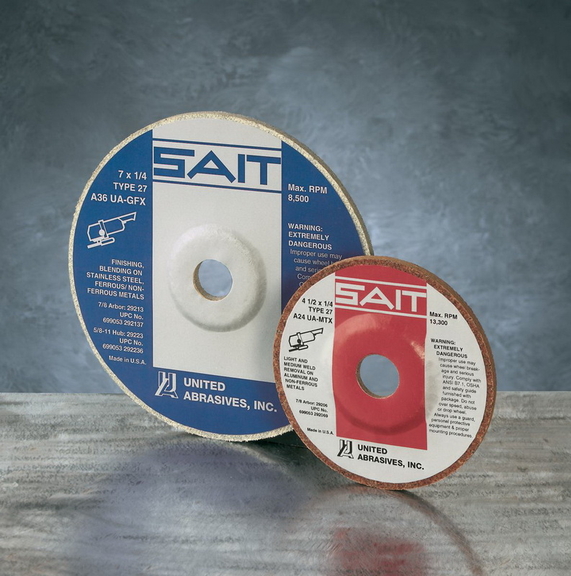 United Abrasives-SAIT 77880 4-1/2 by 7/8 732 Type 27 Non-Woven Unitized Disc 4-Pack 