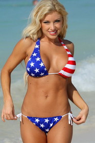 UjENA Z262 USA Flag Side Tie Bikini