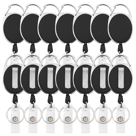 GOGO 14 Pack Retractable ID Badge Holders, Carabiner Badge Reel with Belt Clip & Key Ring