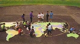 Ursa Major World Map Stencil Kit 20 x 36 Foot Playground Feature