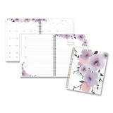 Cambridge AAG1134905 Mina Weekly/Monthly Planner, Floral Artwork, 11 x 8.5, White/Violet/Peach Cover, 12-Month (Jan to Dec): 2025