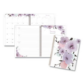 Cambridge AAG1134905 Mina Weekly/Monthly Planner, Main Floral Artwork, 11 x 8.5, White/Violet/Peach Cover, 12-Month (Jan to Dec): 2023