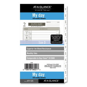 AT-A-GLANCE AAG47112521 1-Page-Per-Day Planner Refills, 6.75 x 3.75, White, 2022