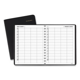 AT-A-GLANCE AAG7082205 Four-Person Group Daily Appointment Book, 11 x 8, Black Cover, 12-Month (Jan to Dec): 2025