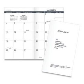 AT-A-GLANCE 70-906-10 Pocket Size Monthly Planner Refill, 6 x 3.5, White, 2022-2023