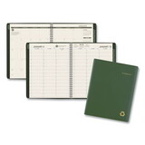 AT-A-GLANCE AAG70950G60 Recycled Weekly Vertical-Column Format Appointment Book, 11 x 8.25, Green Cover, 12-Month (Jan to Dec): 2025