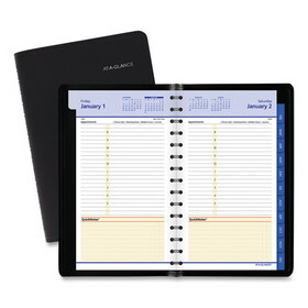 AT-A-GLANCE 76-04-05 QuickNotes Daily/Monthly Appointment Book/Planner, 8.5 x 5.5, Black, 2022