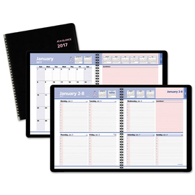 AT-A-GLANCE AAG76PN0105 Quicknotes Weekly/monthly Appointment Book, 8 X 9 7/8, Black/pink, 2017