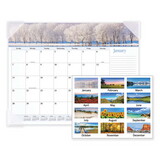 AT-A-GLANCE AAG89802 Landscape Panoramic Desk Pad, Landscapes Photography, 22 x 17, White Sheets, Clear Corners, 12-Month (Jan to Dec): 2025