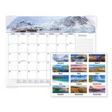 AT-A-GLANCE AAG89803 Seascape Panoramic Desk Pad, Seascape Panoramic Photography, 22 x 17, White Sheets, Clear Corners, 12-Month (Jan-Dec): 2025