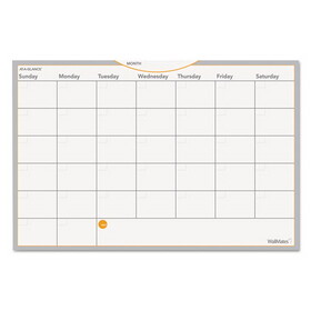 At-A-Glance AAGAW402028 WallMates Self-Adhesive Dry Erase Monthly Planning Surfaces, 18 x 12, White/Gray/Orange Sheets, Undated