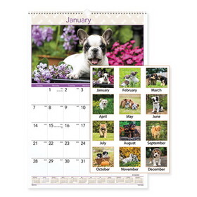 AT-A-GLANCE DMW167-28 Puppies Monthly Wall Calendar, 15.5 x 22.75, 2023
