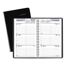 AT-A-GLANCE G200-00 Block Format Weekly Appointment Book, 8.5 x 5.5, Black, 2022