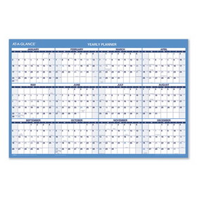 AT-A-GLANCE AAGPM20028 Horizontal Reversible/Erasable Wall Planner, 36 x 24, White/Blue Sheets, 12-Month (Jan to Dec): 2025