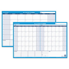 At-A-Glance PM233-28 30/60-Day Undated Horizontal Erasable Wall Planner, 36 x 24, White/Blue,
