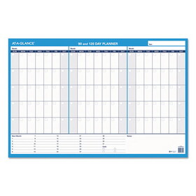 At-A-Glance PM239-28 90/120-Day Undated Horizontal Erasable Wall Planner, 36 x 24, White/Blue,