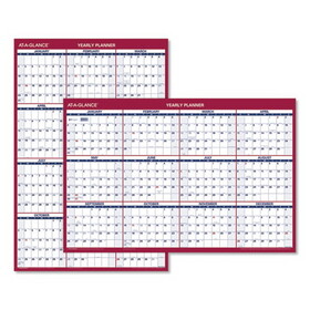 AT-A-GLANCE PM26-28 Erasable Vertical/Horizontal Wall Planner, 24 x 36, Blue/Red, 2022