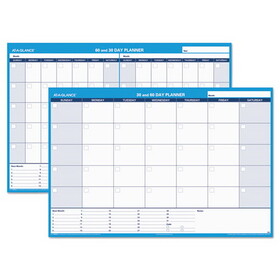 At-A-Glance PM333-28 30/60-Day Undated Horizontal Erasable Wall Planner, 48 x 32, White/Blue,