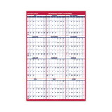 AT-A-GLANCE AAGPM36AP28 Academic Erasable Reversible Extra Large Wall Calendar, 48 x 32, White/Blue/Red, 12 Month (July to June): 2024 to 2025