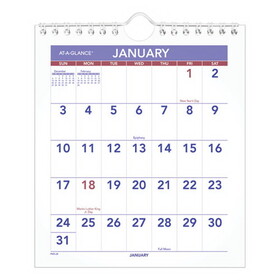 At-A-Glance AAGPM528 Mini Monthly Wall Calendar with Fold-Out Easel, 7 x 8, White Sheets, 12-Month (Jan to Dec): 2025