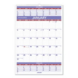 AT-A-GLANCE AAGPM628 Three-Month Wall Calendar, 15.5 x 22.75, White Sheets, 12-Month (Jan to Dec): 2025