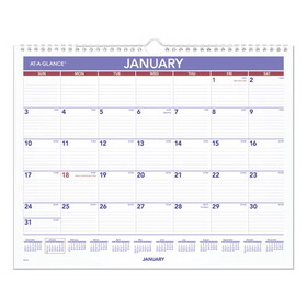 At-A-Glance AAGPM828 Monthly Wall Calendar, 15 x 12, White/Red/Blue Sheets, 12-Month (Jan to Dec): 2025