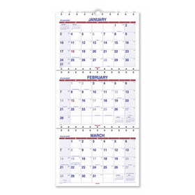 At-A-Glance AAGPMLF1128 Move-A-Page Three-Month Wall Calendar, 12 x 27, White/Red/Blue Sheets, 15-Month: Dec 2024 to Feb 2026