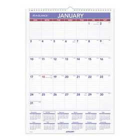 AT-A-GLANCE PMLM02-28 Erasable Wall Calendar, 12 x 17, White, 2023