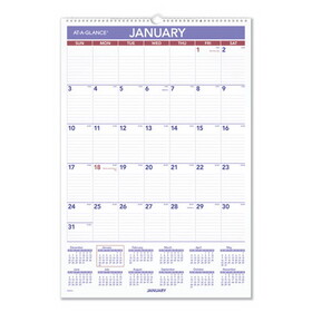 AT-A-GLANCE AAGPMLM0328 Erasable Wall Calendar, 15.5 x 22.75, White Sheets, 12-Month (Jan to Dec): 2025