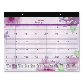 AT-A-GLANCE AAGSK38704 Beautiful Day Desk Pad Calendar, Floral Artwork, 21.75 x 17, Assorted Color Sheets, Black Binding, 12-Month (Jan-Dec): 2025