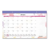 AT-A-GLANCE AAGSK91705 Watercolors Monthly Desk Pad Calendar, Watercolor Artwork, 17.75 x 11, Purple Binding/Clear Corners, 12-Month (Jan-Dec): 2023